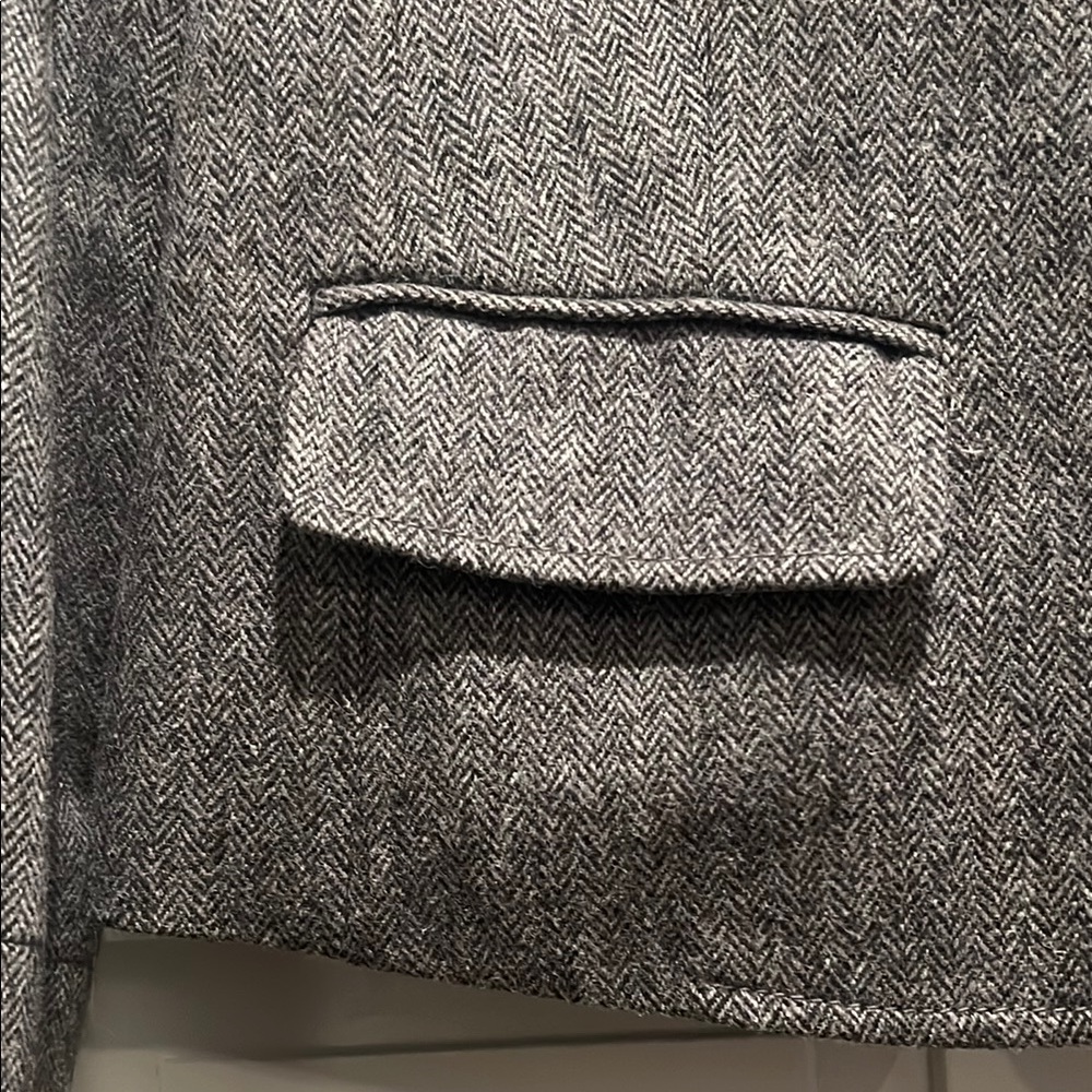 ✨ J. Crew Gray Wool Blazer w/ Leather Button, Size Small - Picture 5 of 7